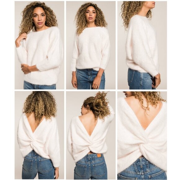 Ba&sh Women's Barmy Zaya Angora Knot Sweater in Blush Pale Pink size 1 US Small - Picture 1 of 15